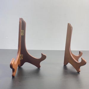 Présentoir en bois, UN chevalet, chevalet de table pliable, supports pour photos décoratifs, couleur marron, support pour photo vintage, assiettes sécurisées, cadeau.