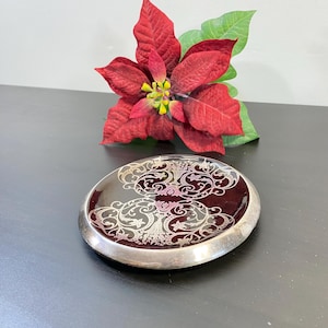 Vintage Gibsons England plate, Charger Plate Tray, Flowers and Ornaments, Round Serving Dish, Victorian Saucer, Pottery or Ceramic Plate.