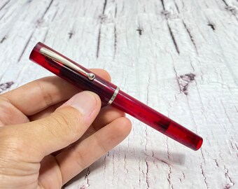 Vintage Red Sheaffer Fountain Pen, F Nib, Made in USA