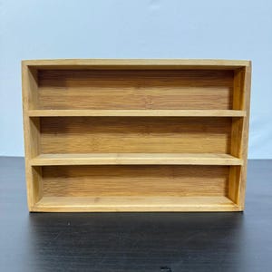 Vintage Wall Hanging Wooden Shelf, 3 Sections, Spice Rack, Handmade Home Decor, Curio Display, Knick Knacks, Shelf of Curiosities Miniature.