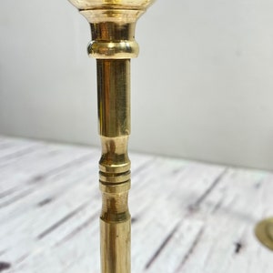 Pair Of Tall Elegant Brass Candlesticks, 2 Candle Stick Holders, Rare Centerpiece, Candelabra, Antique Style, Unique Gift, Nice Shape. zdjęcie 9