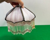 Vintage Slag Glass Custom Antique Brass Hardware - hanging lamp - pendant lamp