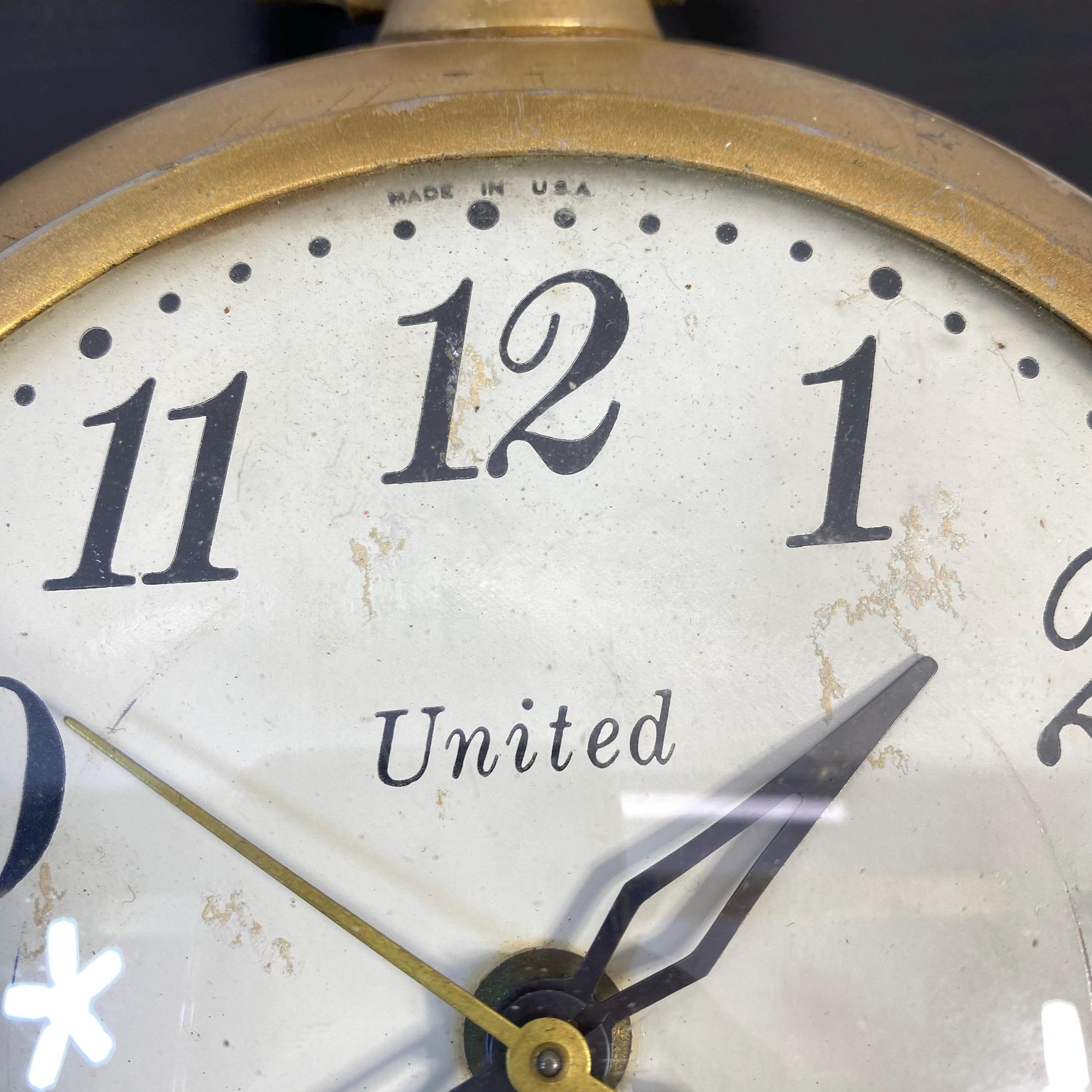 UNITED CLOCK CORP ヴィンテージ時計　壁掛け時計 usa製 Vintage United Electric Boudoir Clock, Gold Finish Pocket Watch