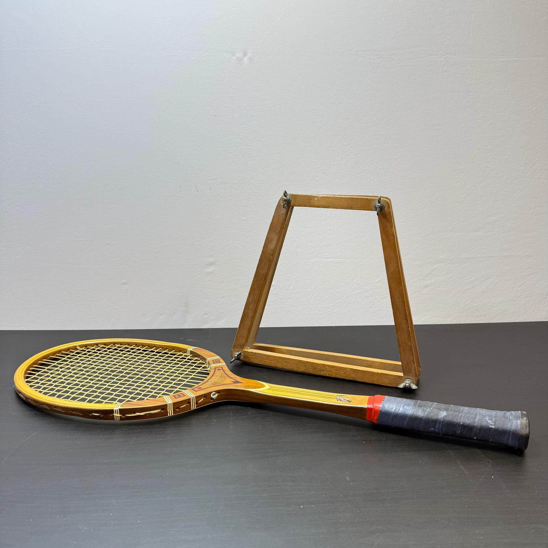 Raquette De Tennis Vintage TAD Davis Imperial Wood - Taille 4L (4 1/2) Manche Cuir - Rare - Occasion USA