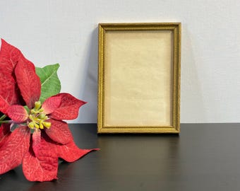 Vintage Hollywood Regency Gold Photo Frame, Decorated Wood