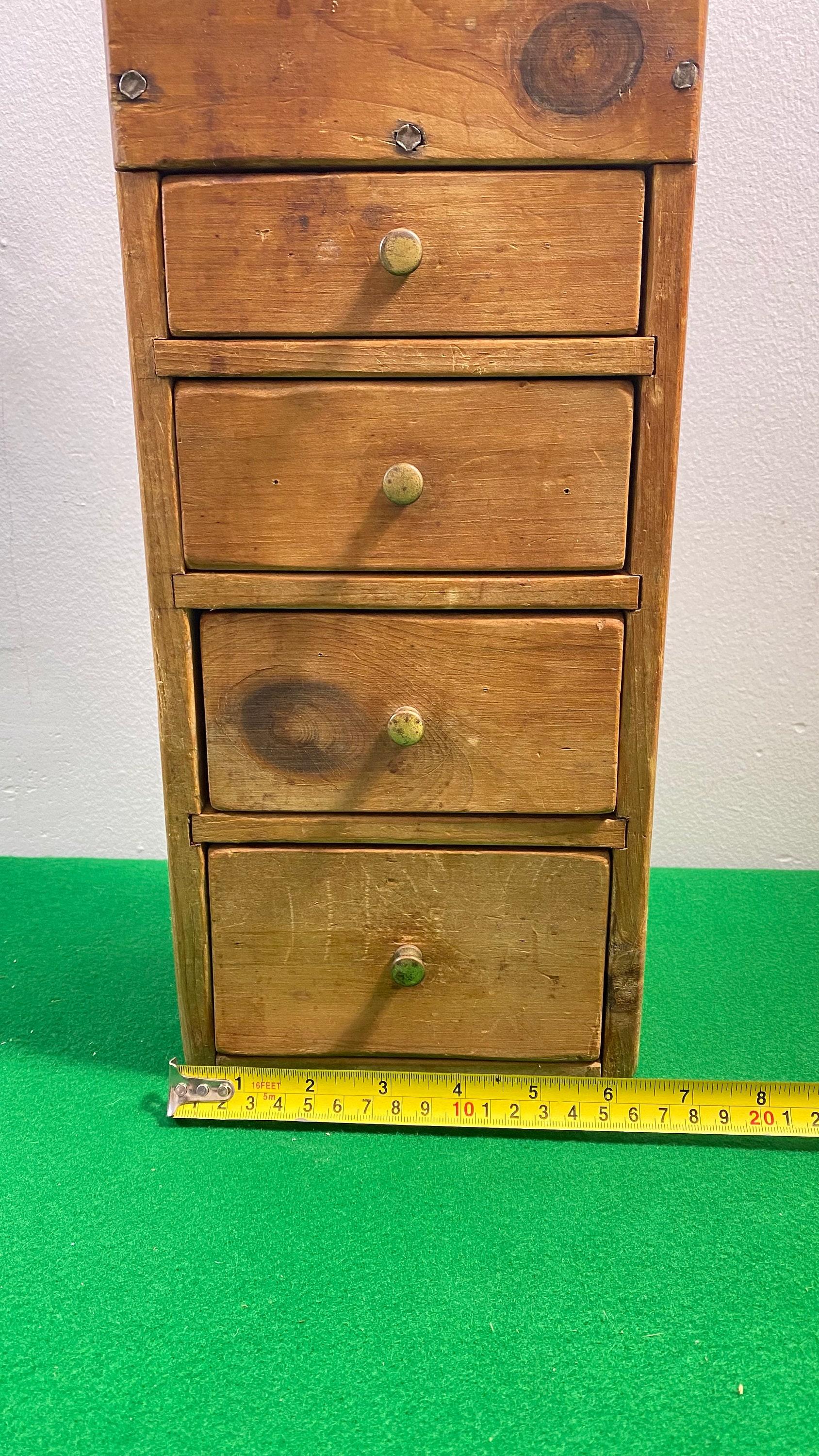 Vintage Four Drawer Small Wall Tall Skinny Wooden Etsy