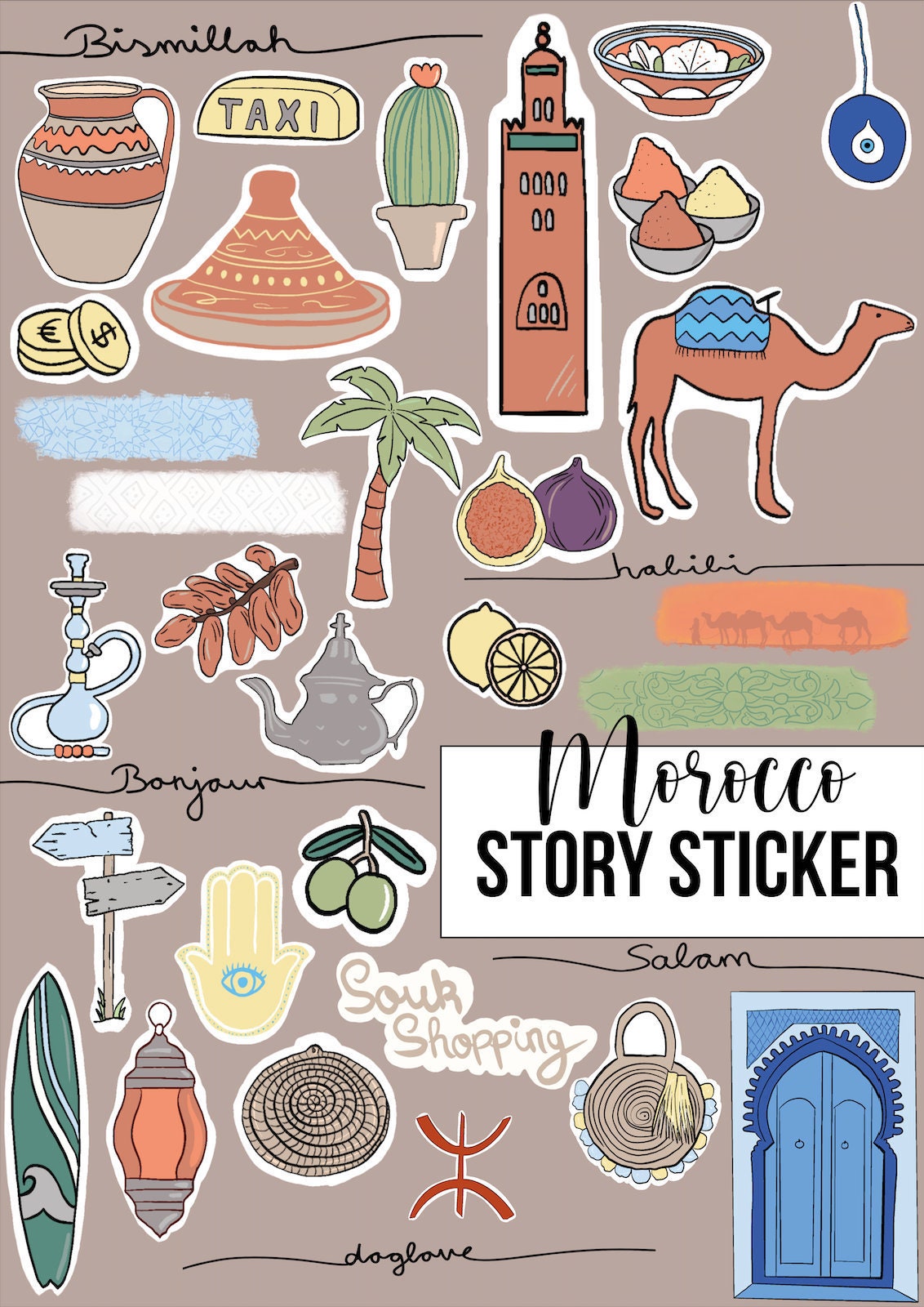 Morocco Scrapbook Stickers