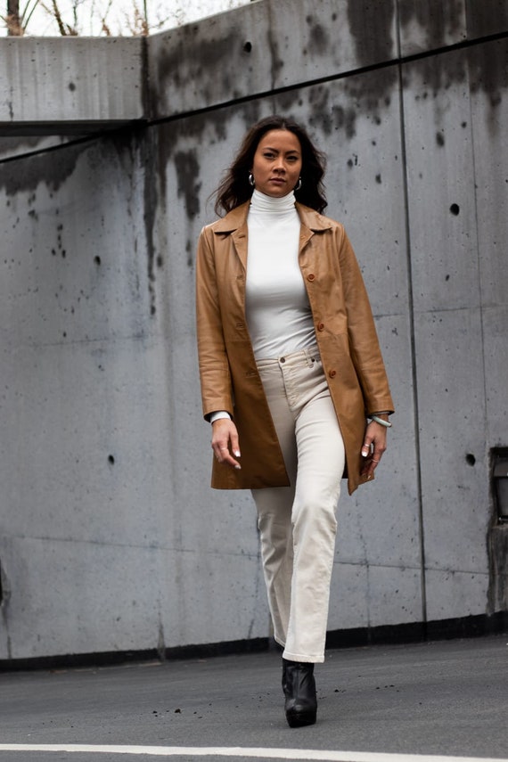 Camel Leather Trench