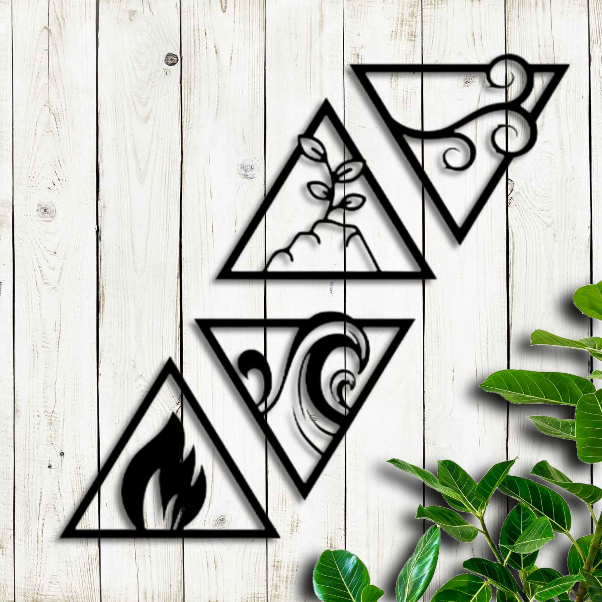 CHOOSE COLOR Water Element Wall Art Triangle Four Seasons One Etsy