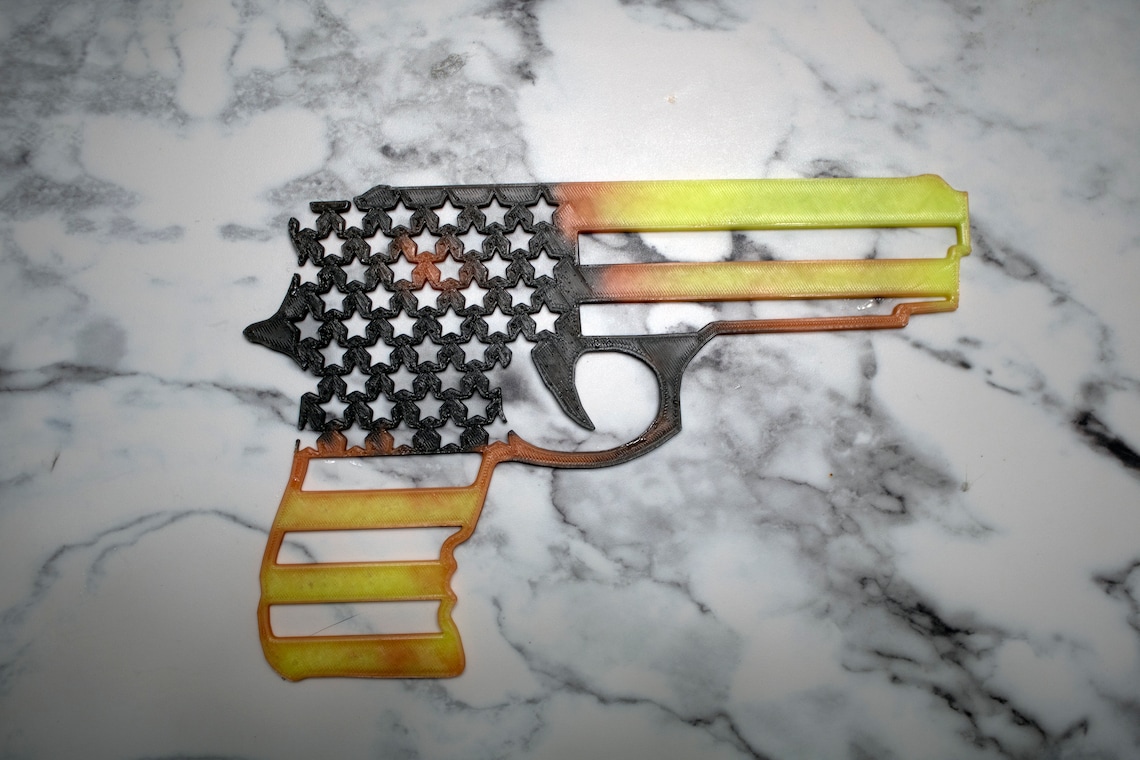 Color Changing American Flag Gun Wall Decor Gun Enthusiast Etsy