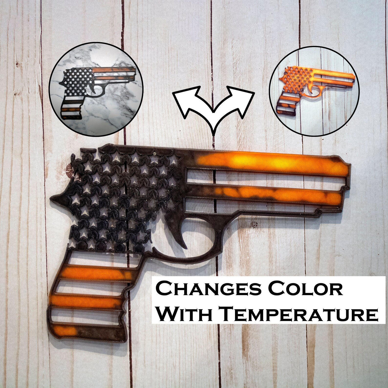 Color Changing American Flag Gun Wall Decor Gun Enthusiast Etsy