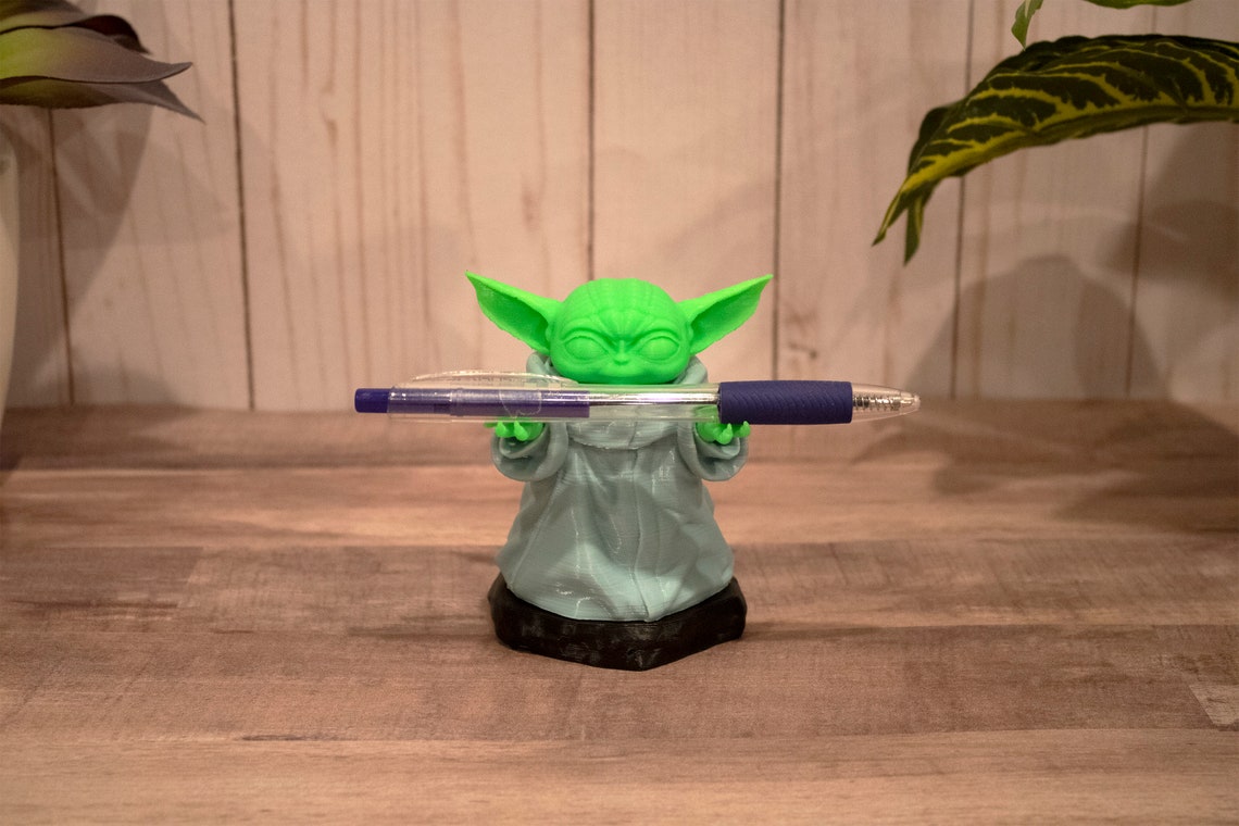 Baby Yoda Mandalorian Pen Holder / Desk Accessories Multiple Etsy