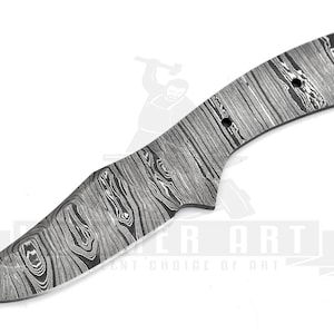 Damascus Steel Hand Forged Custom Handmade Blank Blade Knife for Knife Making Supplies - (HABB - 080)