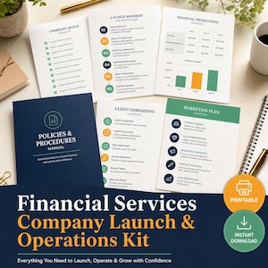 Kit di lancio per attività finanziarie / Pacchetto di agende stampabili per imprenditori e startup