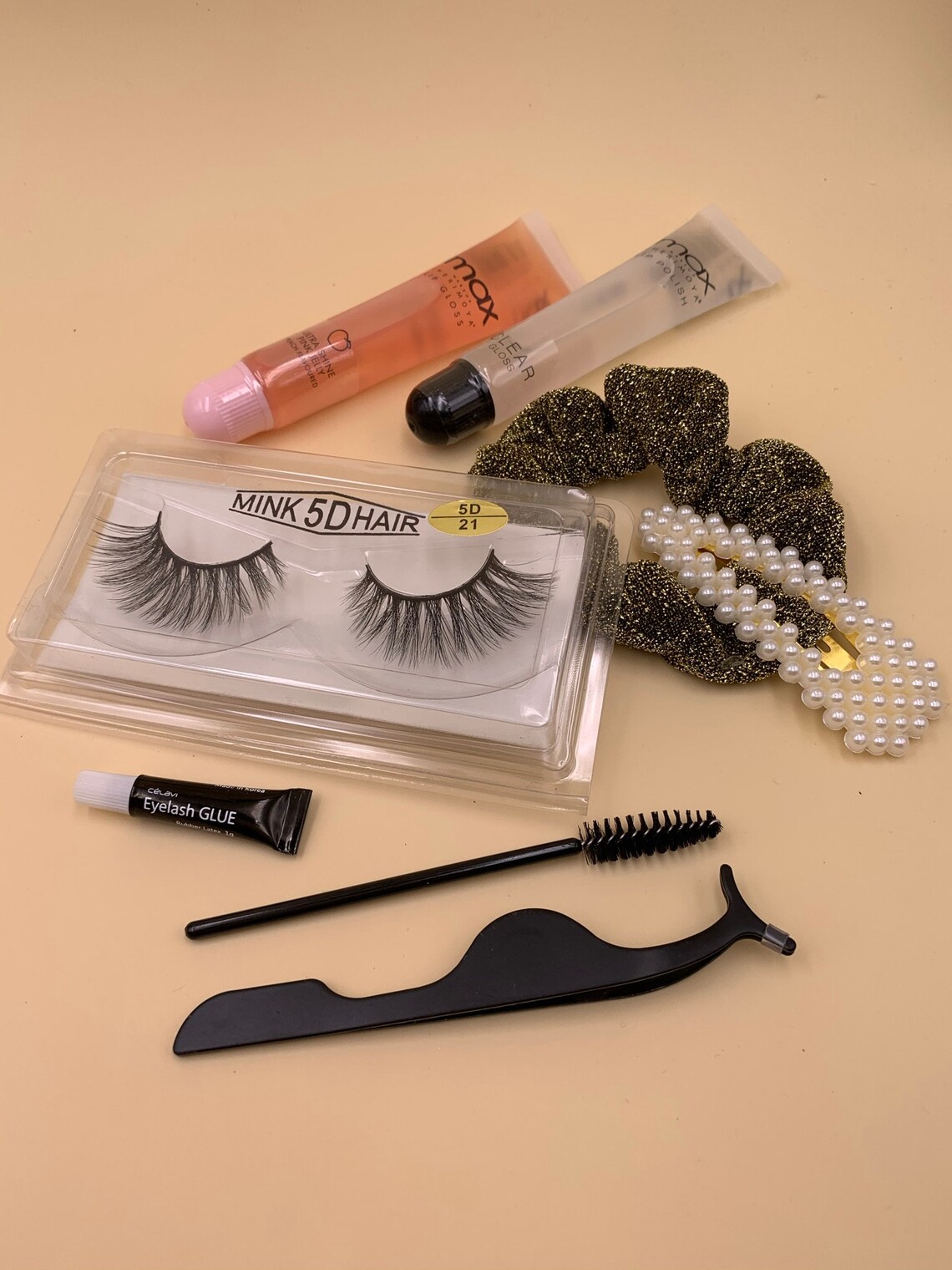 Lip gloss eyelash bundle Faux Mink Eyelash Etsy