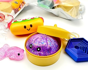 Kids Birthday Party Favors Squishy Toy, Cute Dumpling Goodie Bag Stuffers for Class, Slow-Rise and Taba Squishy Toys