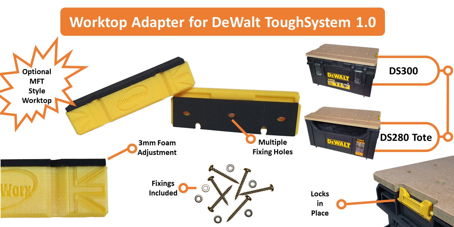 Countertop Adapter for Dewalt TSTAK / Stanley Prostack Countertop Adapter  Mount Feet Mobile Workbench Worktop Holder 4 Pieces 