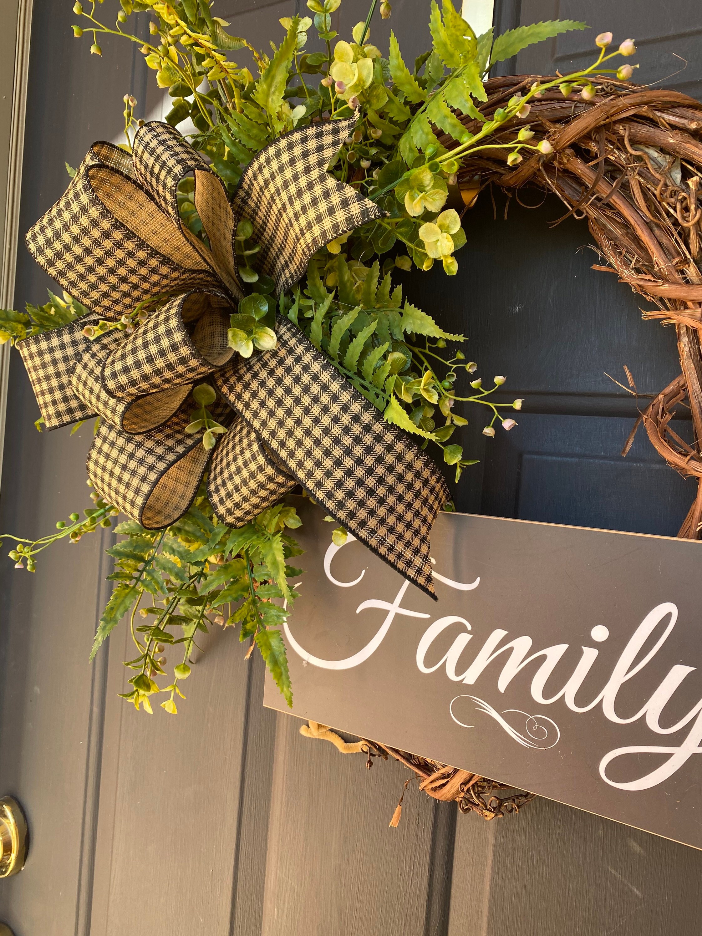 Wreath for Front Door Family Wreath for Mantle Front Door Etsy UK