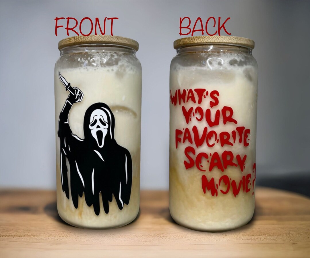 Ghostface Glass Cup Whats Your Favorite Scary Movie Beer Etsy