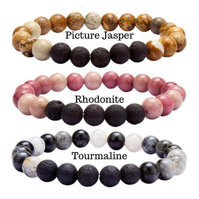 Lava Rock Precious Gemstone Essential Oil Bracelet