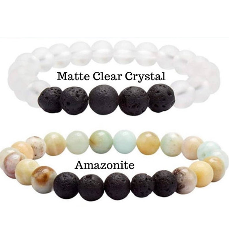 Lava Rock Precious Gemstone Essential Oil Bracelet