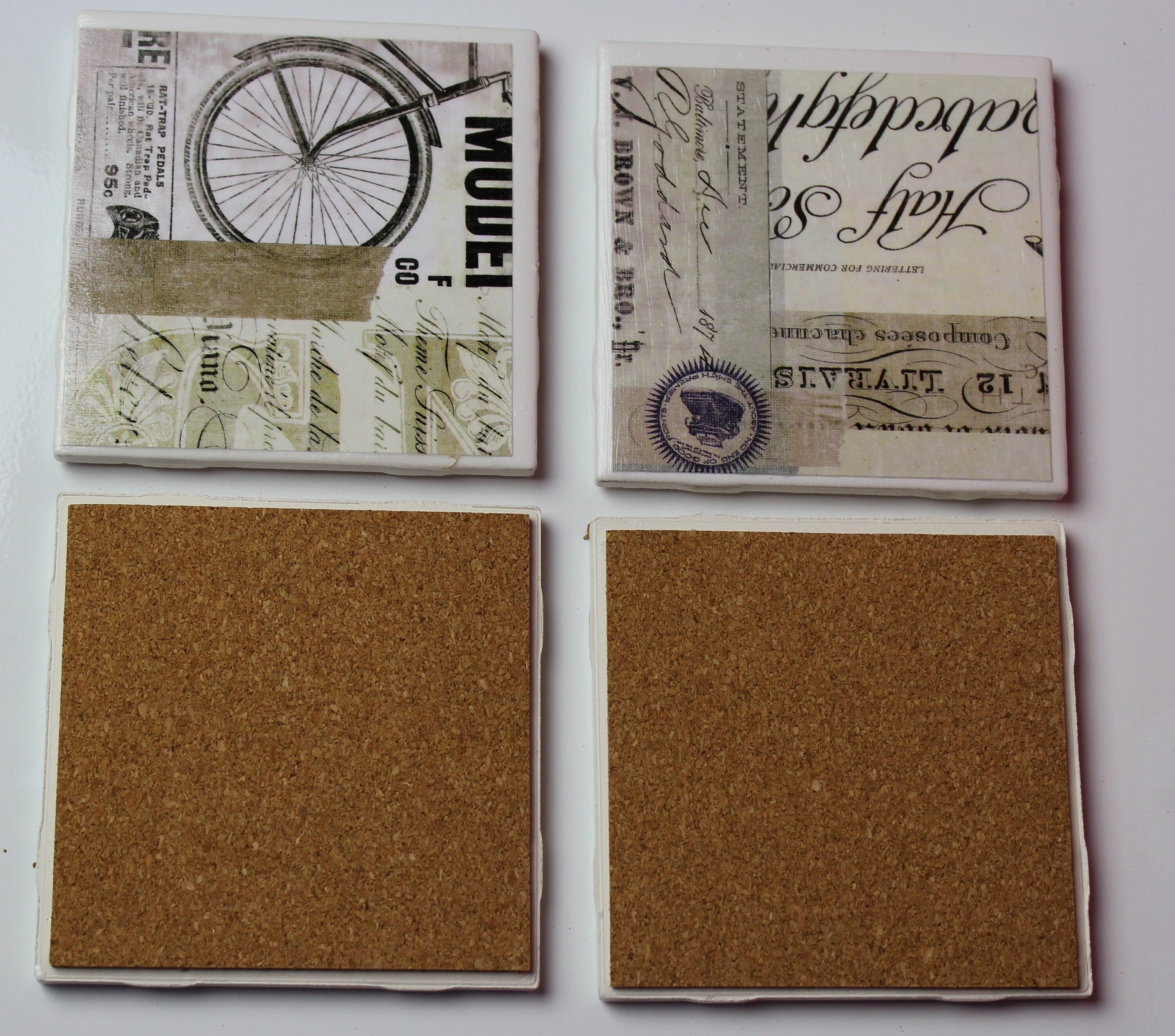Set of 4 Handmade Tile Coasters Etsy