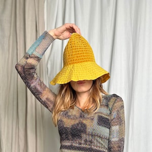 Vintage 2000s Sonia Rykiel Yellow Bucket Summer Hat - Etsy display picture 1