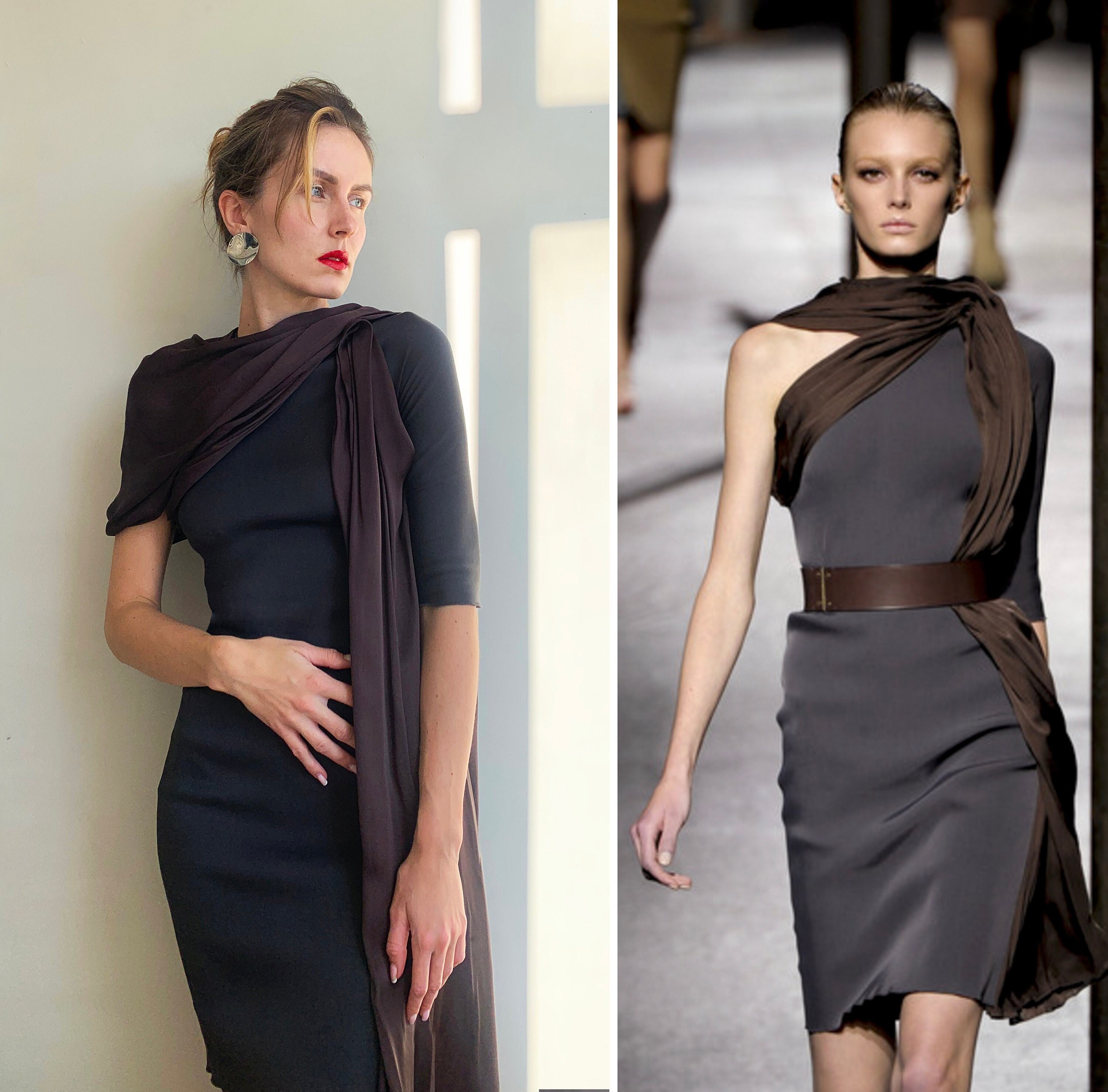 2011 Lanvin Spring Collection Runway One Shoulder Black