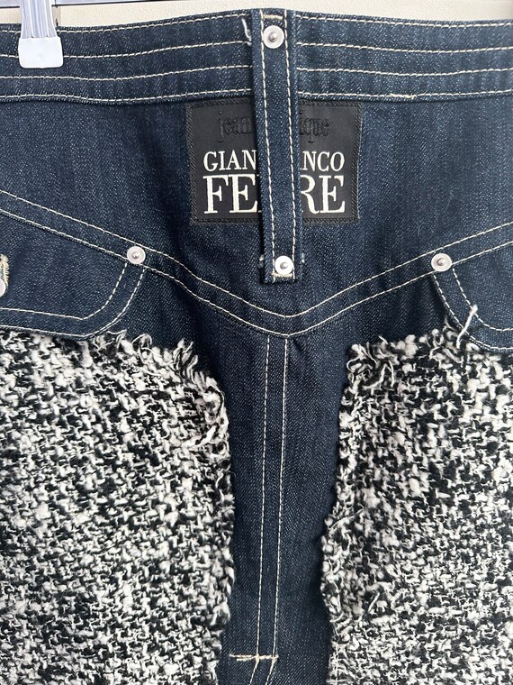 2000s Gianfranco Ferre denim vintage tweed denim … - image 4