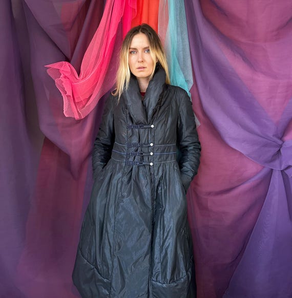 2000s Marithe + Francois Girbaud Le Jean Dark Blue Long Puffer  