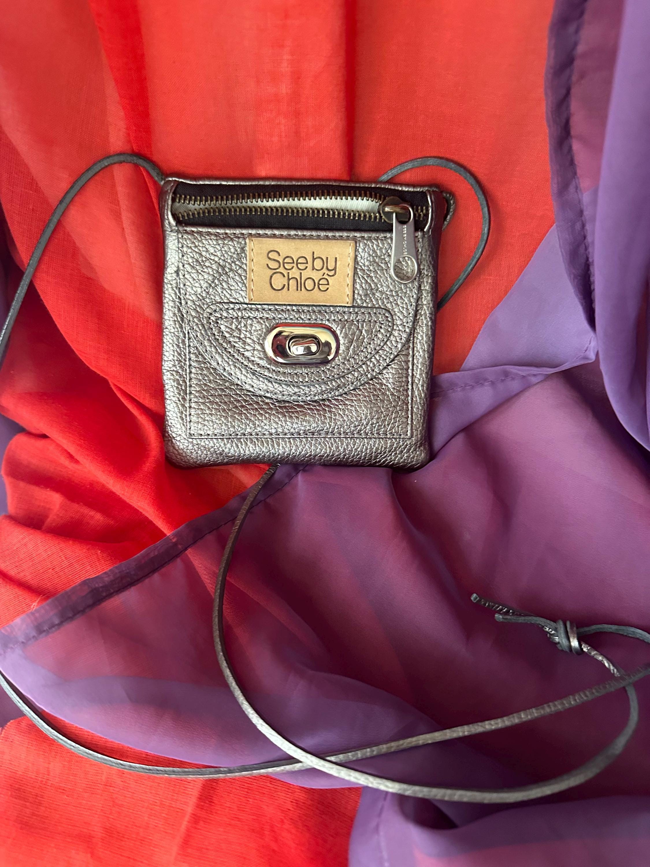 Vintage 2000s See by Chloe Metallic Leather Mini Neck Vintage 2000s See by Chloe Metallic Leather Mini Neck