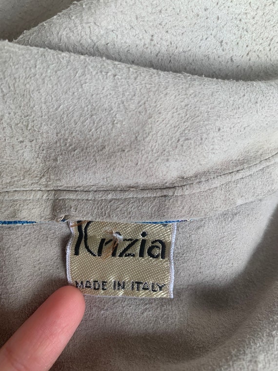 1990s Krizia leather mutton V-neck vest, vintage … - image 3