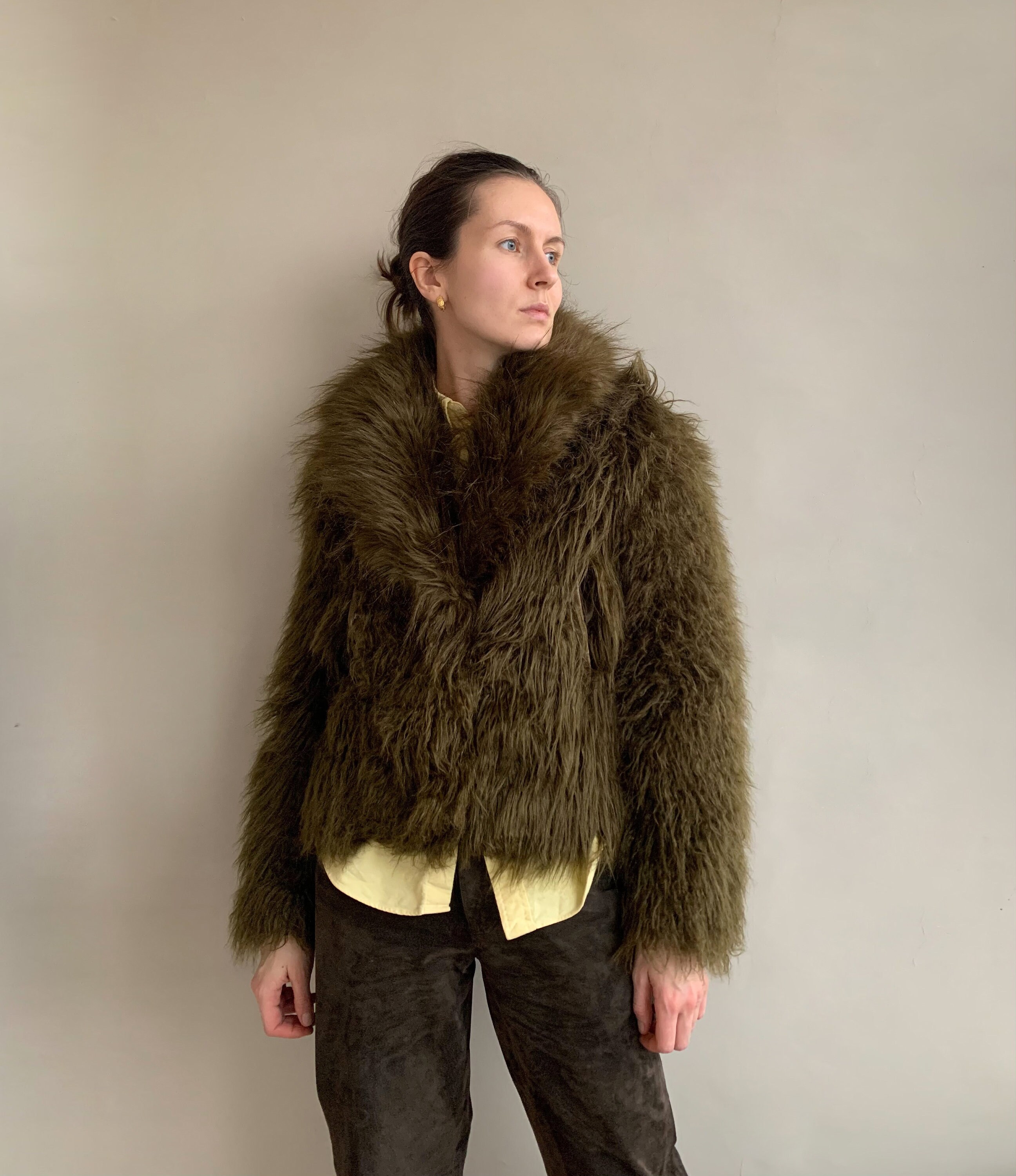 Shaggy Faux Fur Coat - Etsy Canada