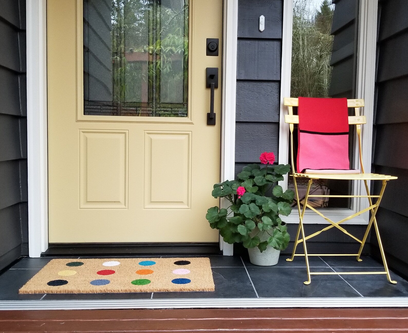 Abstrakte Türmatte Reihen von bunten Punkten auf Außenmatte | Etsy