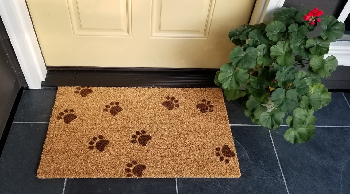 Dog paw print outdoor mat Cat paw print mat Dog Etsy
