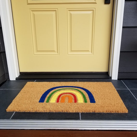 Rainbow Welcome Mat, Rainbow Outdoor Mat, Colorful Front Entry Mat, Bright  Color Front Porch Decor, Colorful Front Door Decor, Rainbow Decor 