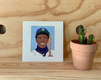 Ken Griffey Jr. 6x6 Art Print