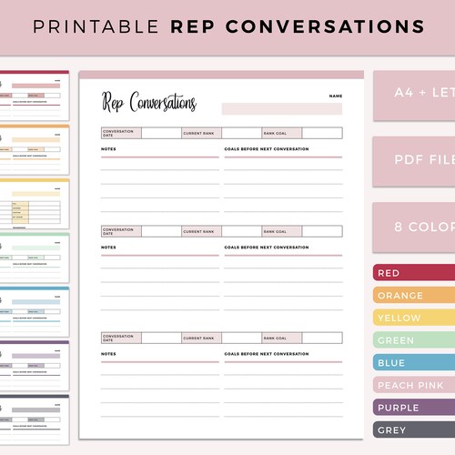 MLM Rep Conversation Log Printable Conversation Tracking - Etsy