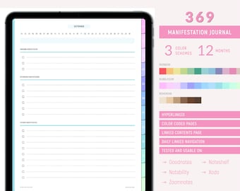 369 Manifestation Journal, Digital 369 Method Manifestation Journal, Manifest Planner, Goodnotes Manifestation Planner, Law of Attraction