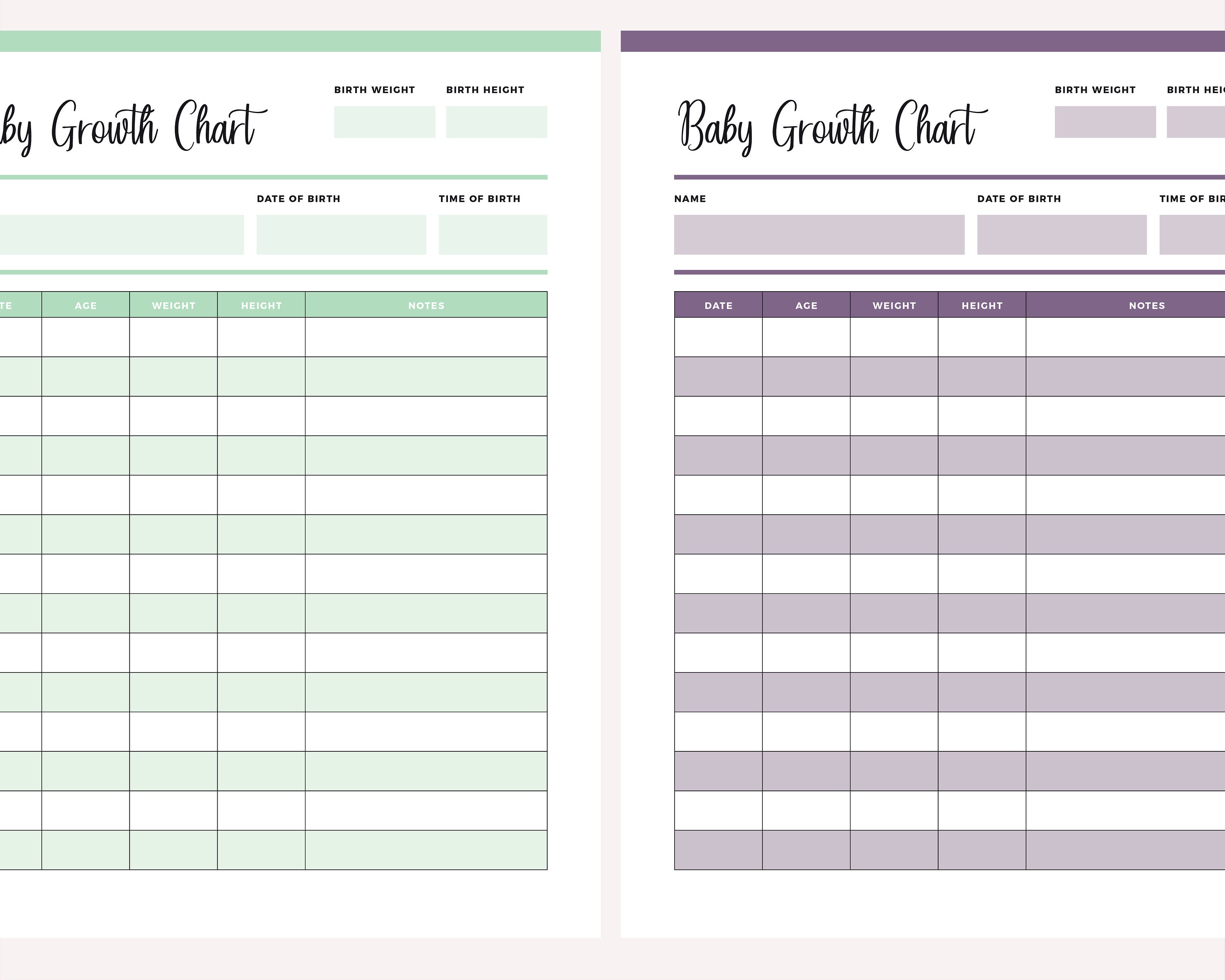 The Reincarnated Boy's Growth Log Printable Baby Growth Chart Infant Growth Log Growth | Etsy