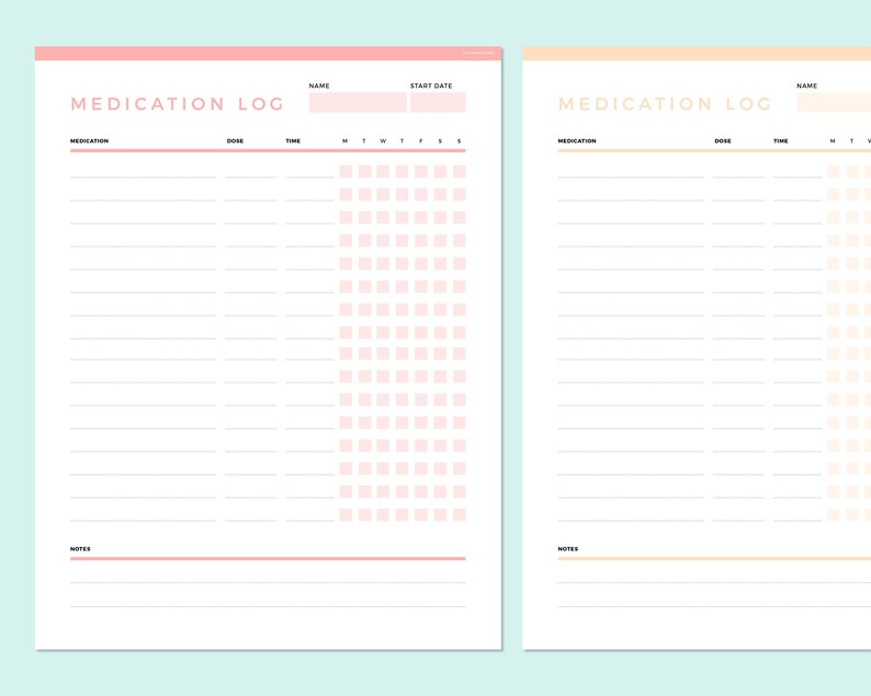 Editable Medication Tracker Printable, Fillable Medication Log ...