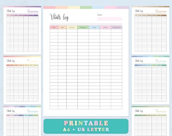 Printable Vitals Log, Blood Pressure Log, Vital signs Sheet, Vital sign sheet Vitals Log, Vital Signs Template, Vitals Tracker