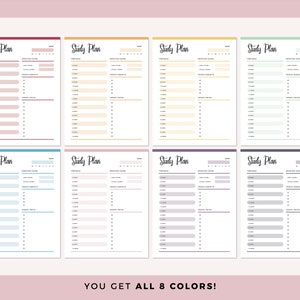 Study Planner Printable, Print at Home Study Plan, Student Planning ...