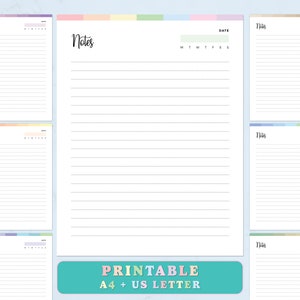 Lined Notes Template Printable | Notes Template
