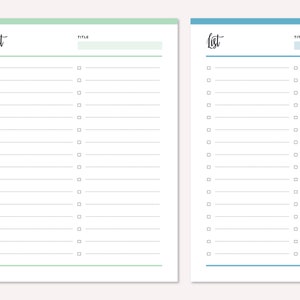 Printable Checklist Template, Blank List, Simple List for Planner, Cute ...