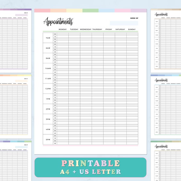 Appointment Book Printable for Small Business