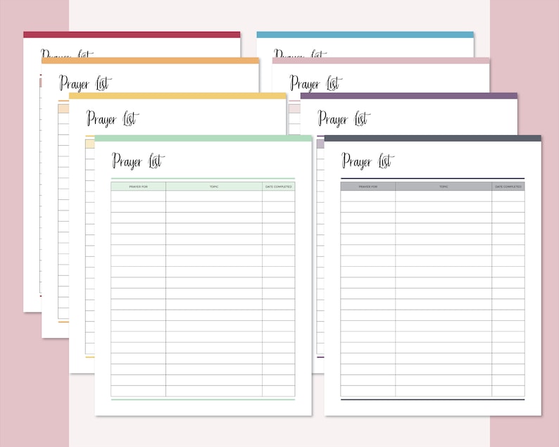 Printable Prayer List Print at Home Prayer Journal Planner | Etsy