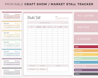 Craft Show Tracker Printable, Craft Fair Planner, Market Stall Planner, Craft Show Forms, Craft Show Log, Craft Fair A4 and US Letter
