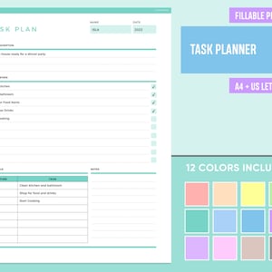 Editable Task Planner Printable, ADHD task planner, project planner, ADHD planner adult, task breakdown, task plan, job planner, office task