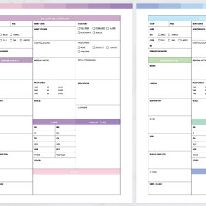 Printable Nurse Report Sheet, Nursing Report Sheet Printable, ICU ...